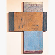 <em>Kimono2</em>, 2022, 46"x34"x2", pigmented lime plaster on poplar